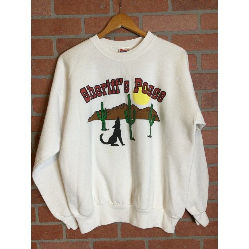 Vintage Hanes Sheriff's Posse Sweatshirt Cancer Support Awareness Size Large